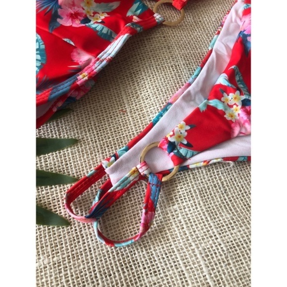 3-Piece Tropical Print Bikini Top and Cheeky Bottom w/ Matching Wrap SIZES M & L - Picture 7 of 11